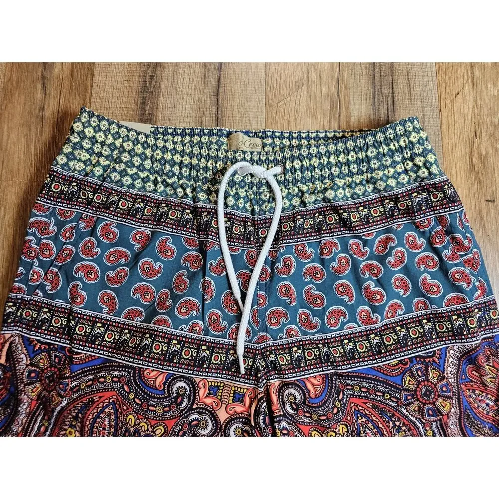 J. Crew Paisley Print Multi Color Swim Trunks Econyl Nylon Men's S NWT Sold Out - Picture 3 of 9
